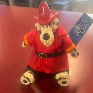 Russ Firefighter Dog Figurine